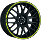10.5x20 ET25 - LK5/112 ML73.1 Barracuda Karizzma mattblack PureSports / Color Trim gelb