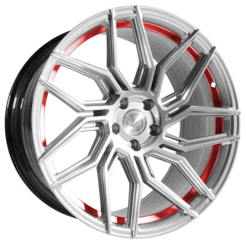 8.5x19 ET40 - LK5/108 ML73.1 Barracuda Dragoon silver undercut trimline red