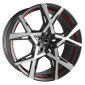 10x22 ET30 - LK5/112 ML73.1 Barracuda Project X black brushed surface undercut trimline red