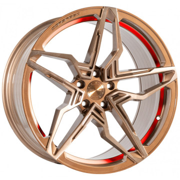 8.5x19 ET43 - LK5/112 ML73.1 Corspeed Kharma higloss-bronze brushed surface undercut trimline red