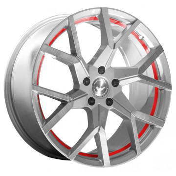8x18 ET33 - LK5/100 ML73.1 Barracuda Tzunamee EVO silver brushed undercut trimline red