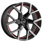 8x18 ET33 - LK5/112 ML73.1 Barracuda Tzunamee EVO dark gunmetal brushed undercut trimline red