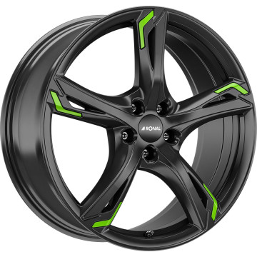 7.5x18 ET50 - LK5/112 ML76 Ronal R62 Green jetblack