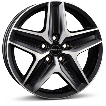 7.5x18 ET43 - LK5/120 ML65.1 Borbet CWZ black polished matt