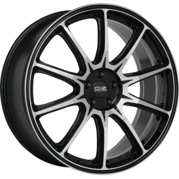 10.5x22 ET43 - LK5/112 ML79 OZ Hyper XT HLT gloss black diamond cut