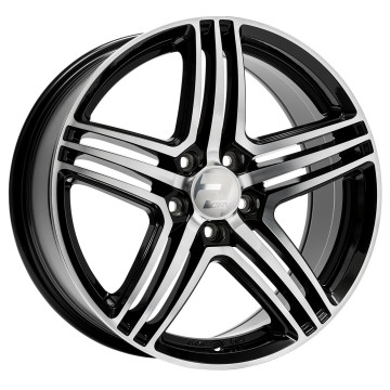 8x18 ET45 - LK5/114.3 ML72.6 2DRV WH12 schwarz hochglanzpoliert