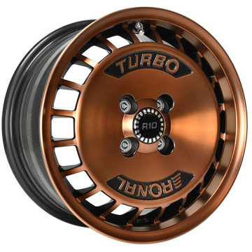 7x15 ET37 - LK4/100 ML68 Ronal R10 Turbo copper matt-front diamond cut