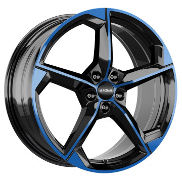 8.5x20 ET45 - LK5/112 ML76 Ronal R66 jetblack-blue tinted