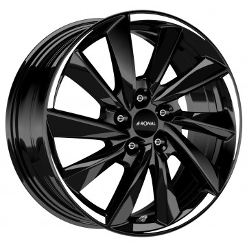 7.5x18 ET35 - LK5/114.3 ML82 Ronal R70 jetblack-white tail
