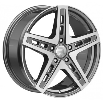 9.5x22 ET42 - LK5/120 ML72.6 2DRV WH38 daytona grau hochglanzpoliert