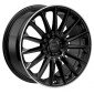 9x20 ET35 - LK5/112 ML66.6 2DRV WH39 schwarz glänzend lackiert mit hochglanzpoliertem Felgenbett