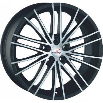 5.5x14 ET24 - LK4/108 ML65.1 R-Style Wheels SR11 black matt front polished