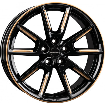 8x19 ET40 - LK5/112 ML66.5 Borbet LX19 black glossy gold spoke rim