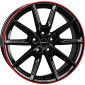 8x19 ET50 - LK5/114.3 ML72.5 Borbet LX19 black glossy red ring