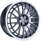 9.5x21 ET50 - LK5/112 ML66.5 Etabeta Unit black matt lip polished