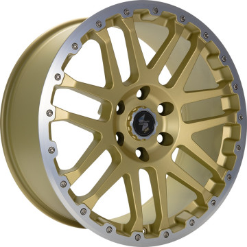 8x17 ET50 - LK6/139.7 ML93.1 Etabeta Combat CV gold matt lip + cap polished