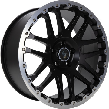 8x17 ET55 - LK5/120 ML65.1 Etabeta Combat CV black matt lip + cap polished