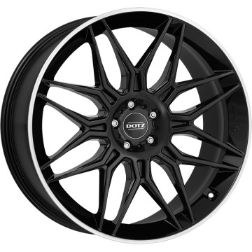 10.5x22 ET43 - LK5/112 ML66.6 Dotz Longbeach black/polished lip