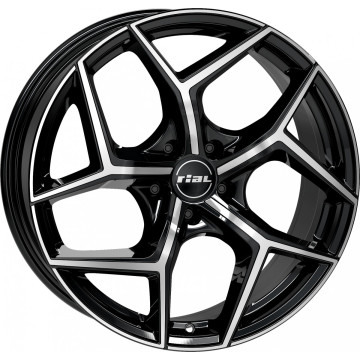 8x18 ET45 - LK5/108 ML70.1 Rial Salento diamant-schwarz frontpoliert