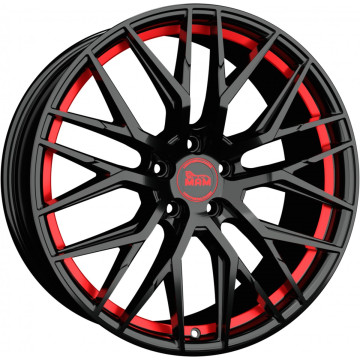 8.5x20 ET35 - LK5/120 ML72.6 MAM RS4 black painted red inside