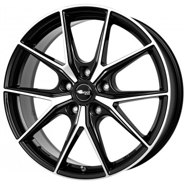 9x19 ET30 - LK5/112 ML66.6 Brock B40 schwarz front-poliert