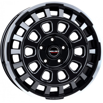 7.5x18 ET53 - LK5/120 ML65.1 Borbet CW7 black rim polished glossy
