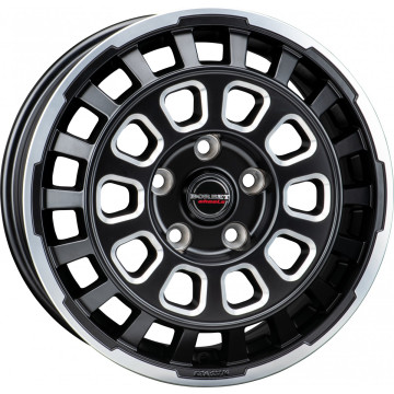 7.5x18 ET53 - LK5/130 ML78.1 Borbet CW7 black rim window polished matt