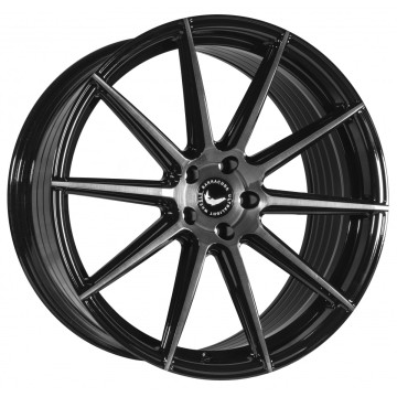 9.5x22 ET40 - LK5/108 ML73.1 Barracuda Project 2.0 higloss-black brushed surface