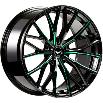 8.5x20 ET30 - LK5/120 ML72.6 Barracuda Project 3.0 black gloss flashgreen