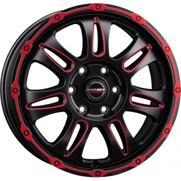 8x18 ET45 - LK5/120 ML65.1 Borbet CW8 red rim window polished matt