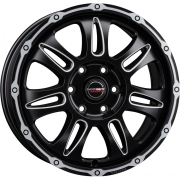 8x18 ET45 - LK5/130 ML84.1 Borbet CW8 black rim window polished matt