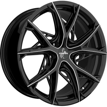 8.5x19 ET40 - LK5/108 ML72.6 Keskin KT24 Thunder black secret diamond