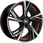 6.5x16 ET37 - LK4/108 ML63.4 MAM RS5 black front polish red inside