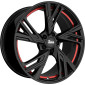 7.5x17 ET35 - LK5/100 ML63.4 MAM RS5 black painted red inside