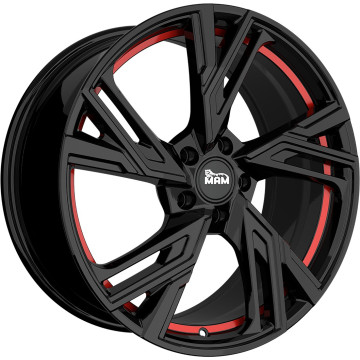 7.5x17 ET30 - LK5/112 ML66.6 MAM RS5 black painted red inside