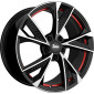 7x16 ET38 - LK5/108 ML72.6 MAM RS6 black front polish red inside