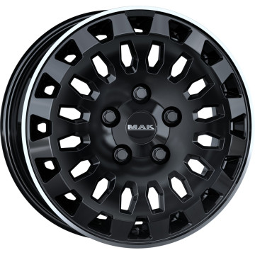 6.5x16 ET50 - LK5/112 ML76 Mak Overland gloss black mirror ring