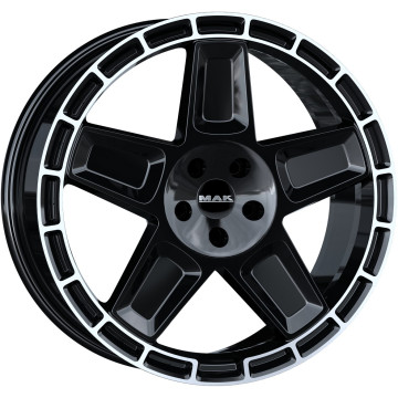 9x20 ET42 - LK5/108 ML63.4 Mak Trek gloss black mirror ring