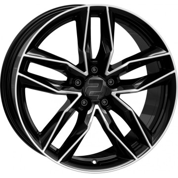 7.5x18 ET46 - LK5/112 ML57.1 2DRV WH40 schwarz hochglanzpoliert