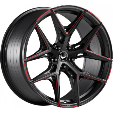 8.5x19 ET38 - LK5/112 ML73.1 Barracuda Razzer mattblack red PureSports gefräst
