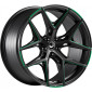 8.5x20 ET40 - LK5/114.3 ML73.1 Barracuda Razzer mattblack green PureSports gefräst