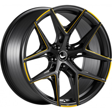 8.5x19 ET38 - LK5/112 ML73.1 Barracuda Razzer mattblack yellowgold PureSports gefräst