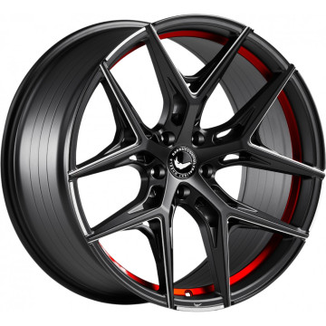 10.5x22 ET35 - LK5/112 ML73.1 Barracuda Razzer mattblack undercut trimline rot PureSports gefräst