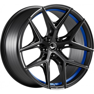 8.5x19 ET42 - LK5/120 ML73.1 Barracuda Razzer mattblack undertcut trimline blau PureSports gefräst