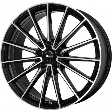10x19 ET48.1 - LK5/112 ML66.6 Brock B43 schwarz glanz front-poliert