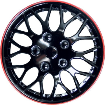 Seehase 4x Radzierblenden Miami schwarz mit rotem Rand