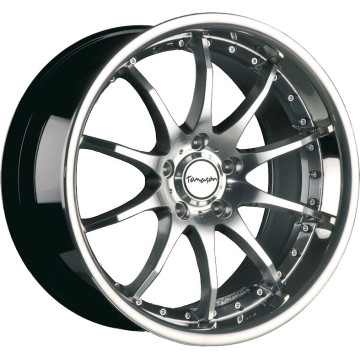 8.5x19 ET45 - LK5/112 ML72.6 Tomason TN8 hyperblack diamond polished with steel lip