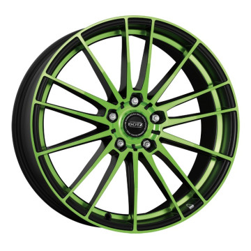 8x19 ET45 - LK5/112 ML70.1 Dotz Fast15 black matt green polished
