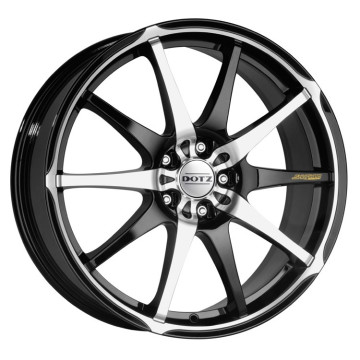 7x16 ET35 - LK5/112 ML70.1 Dotz Shuriken black polished front