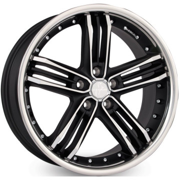 8x19 ET30 - LK5/112 ML66.5 Keskin KT11 Heaven matt black front polish steel lip